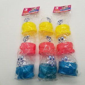 Fillable Happy Easter Candy Cups Yellow Red Blue Bunny Rabbit Home Outdoor Decor